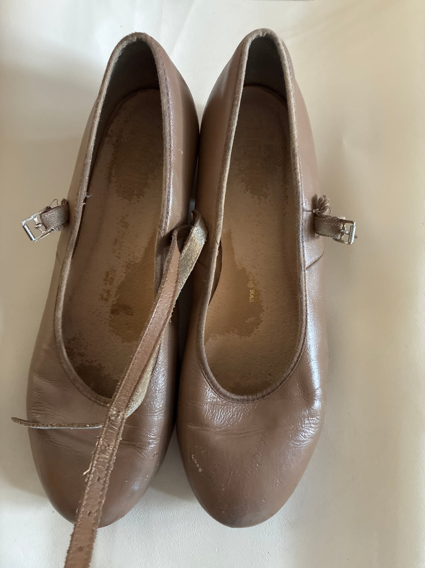 Bloch Tap on Tan shoes - Adult 8.5