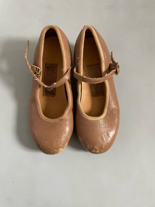 Paul Wright Primo Tone Buckle Tan Tap Shoe - Child 10 1/2