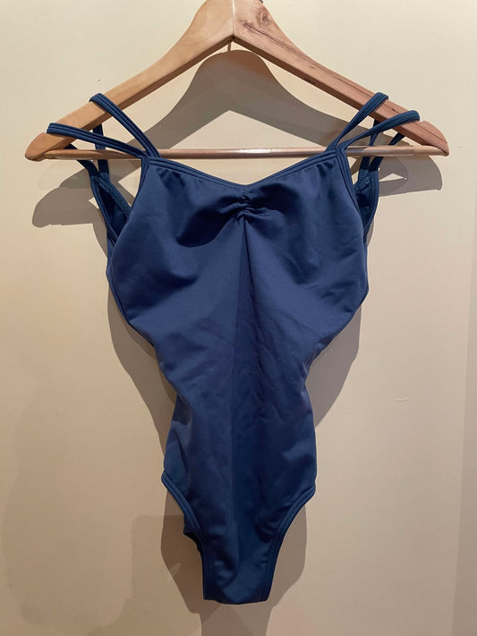 Duel Strap Sleeveless Steele Blue Leotard