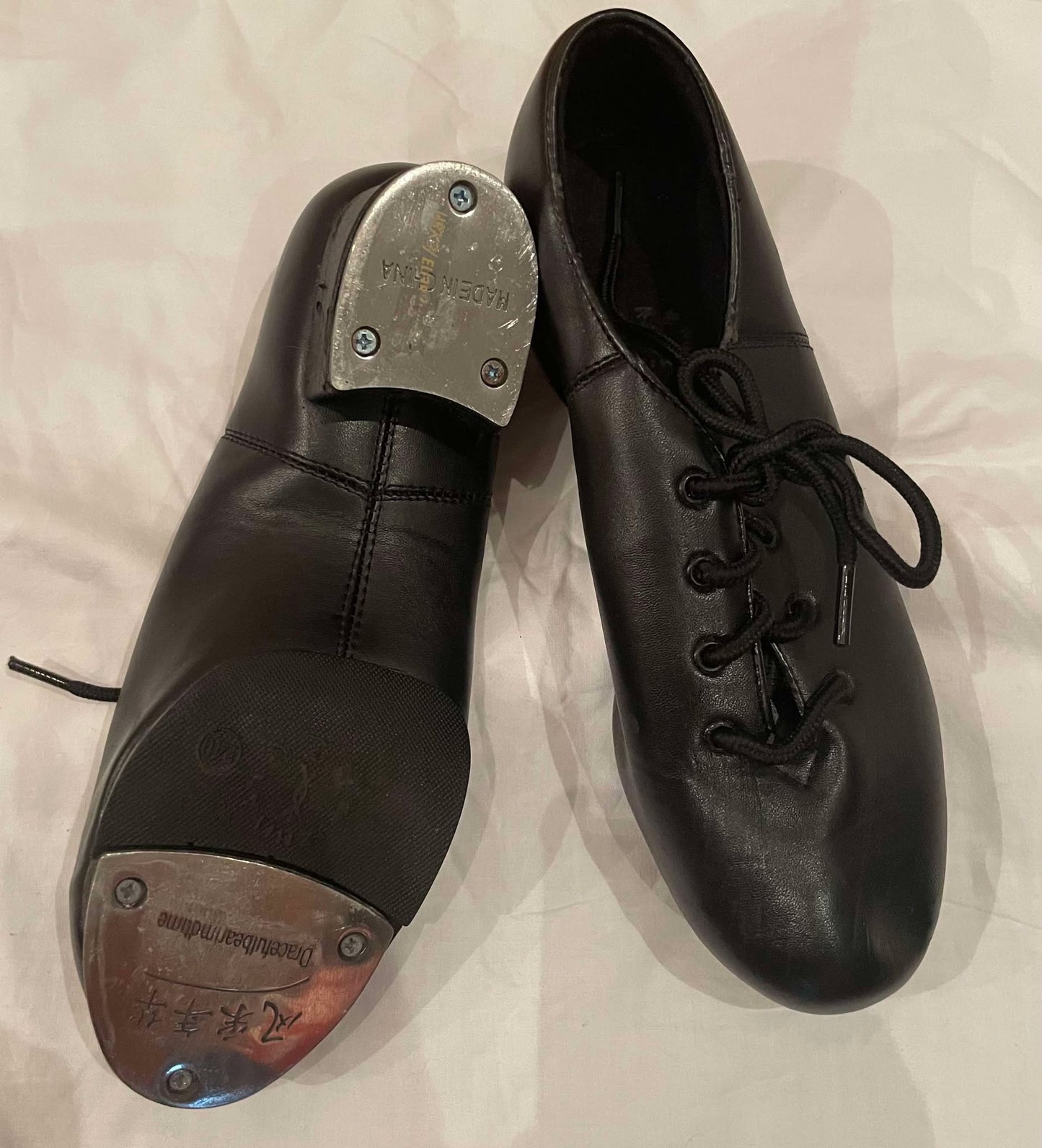 Black Tap Lace Up Shoes.