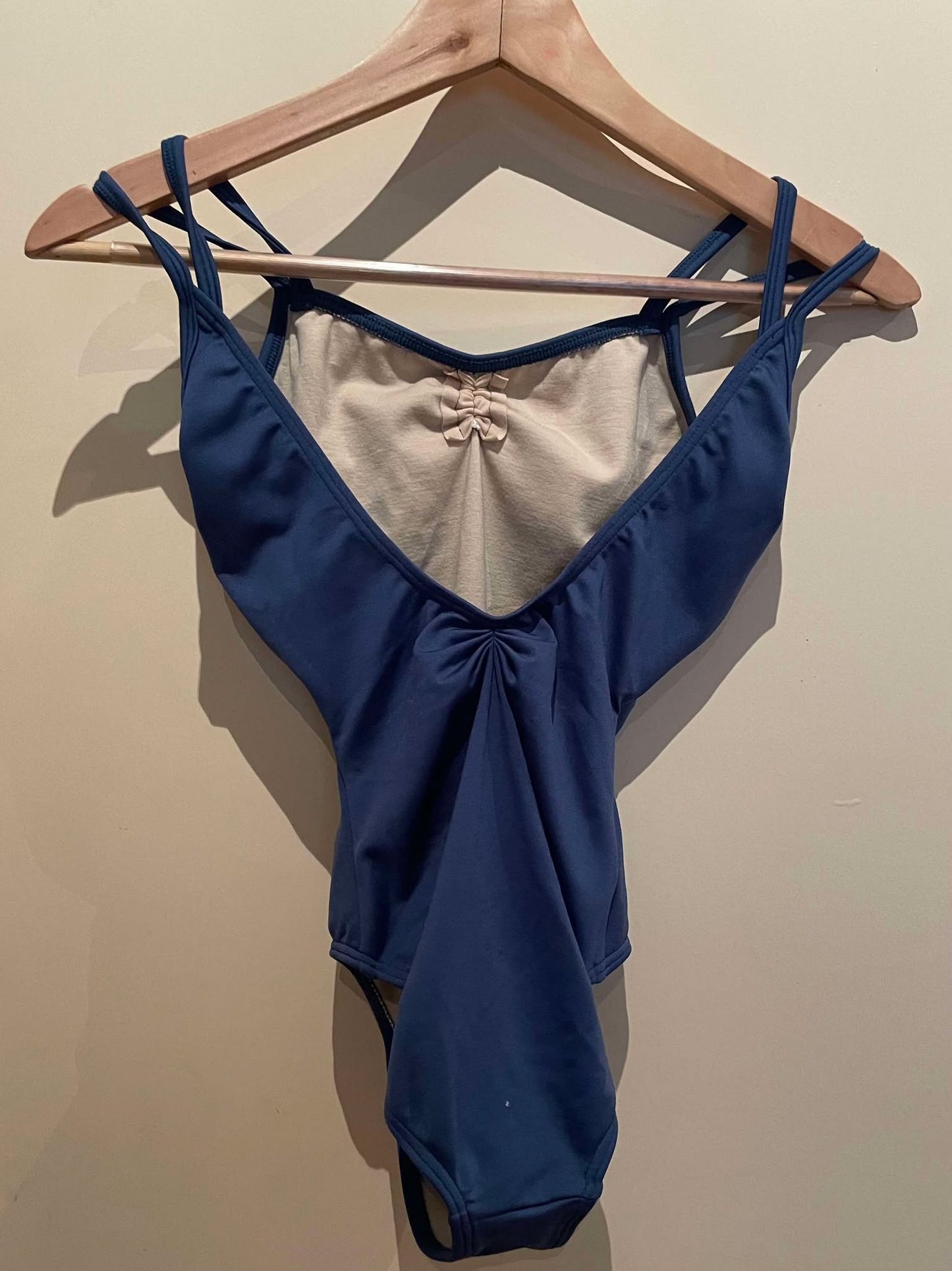 Duel Strap Sleeveless Steele Blue Leotard