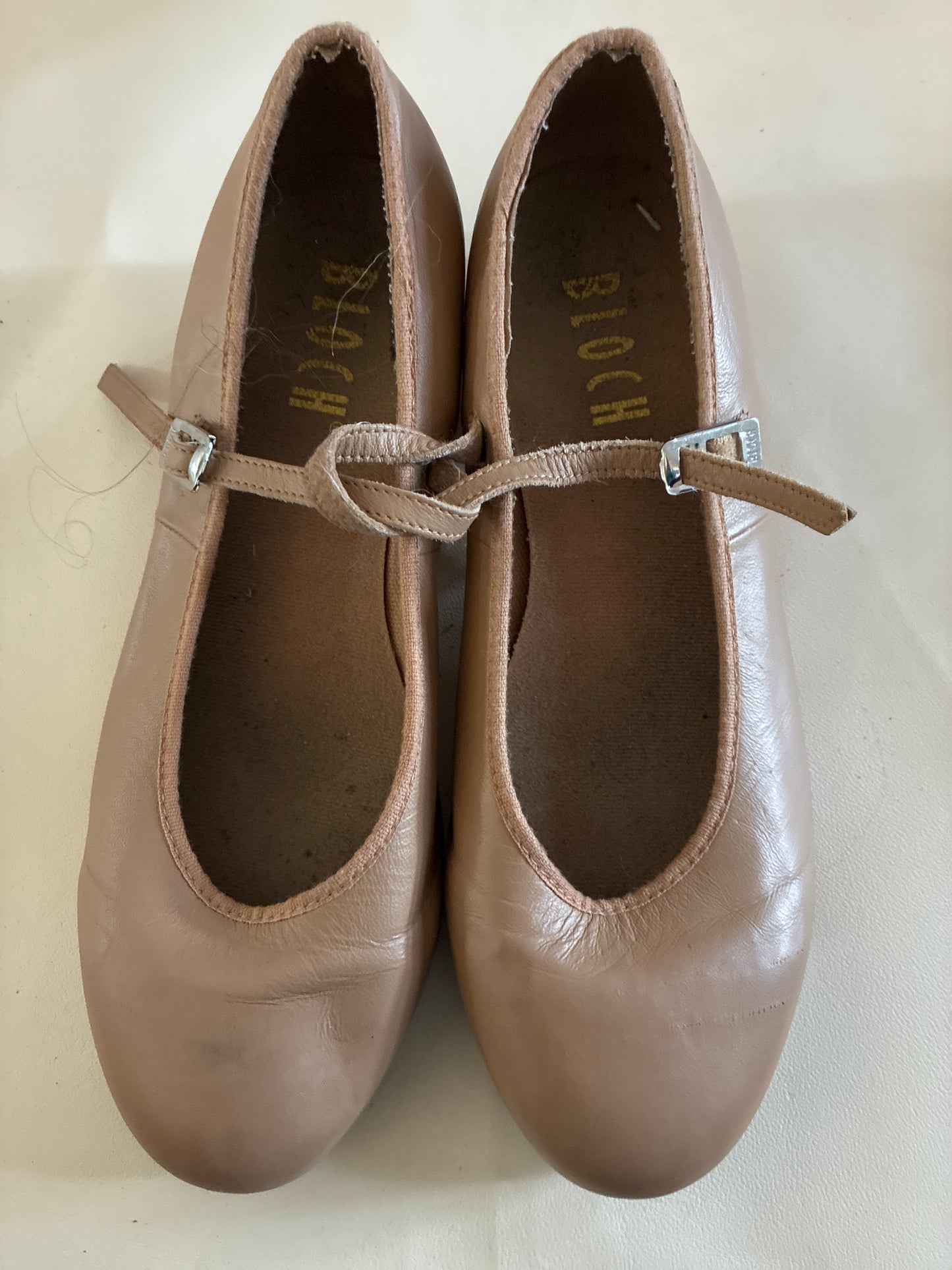 Bloch Tap on Tan shoes - Adult 8