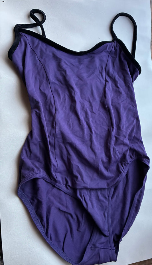 Bloch Purple leotard Velvet Trim - Size Adults M