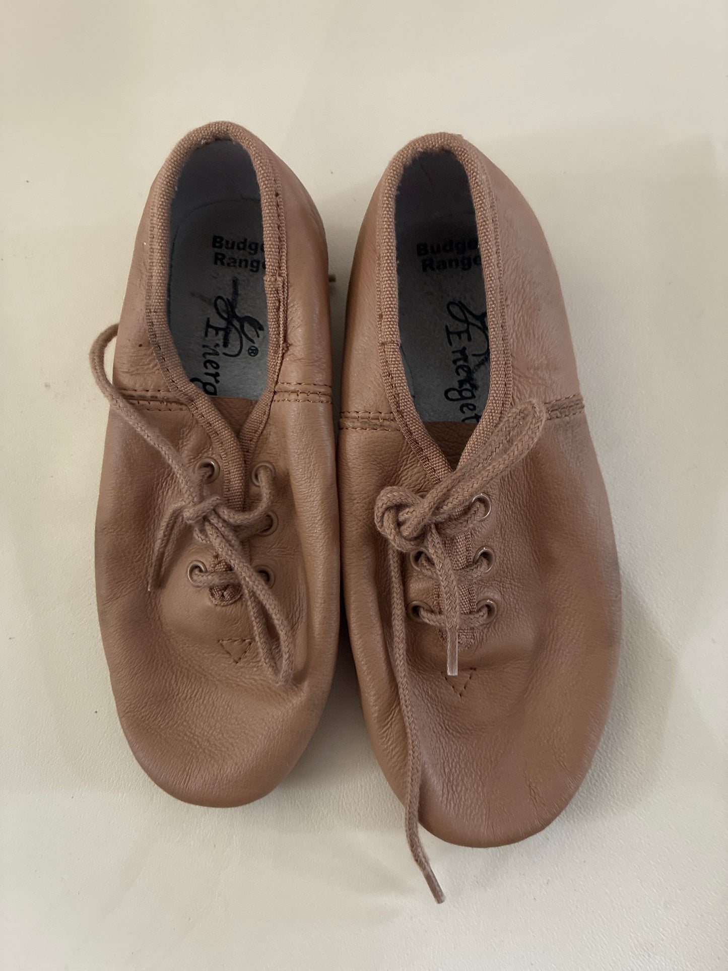 Energetiks Full Sole Lace Up Tan Jazz Shoes - Size 9.5