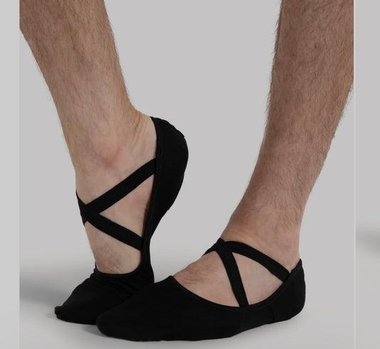 Capezio Cobra Split sole canvas black ballet shoes - mens Size 8.5 M