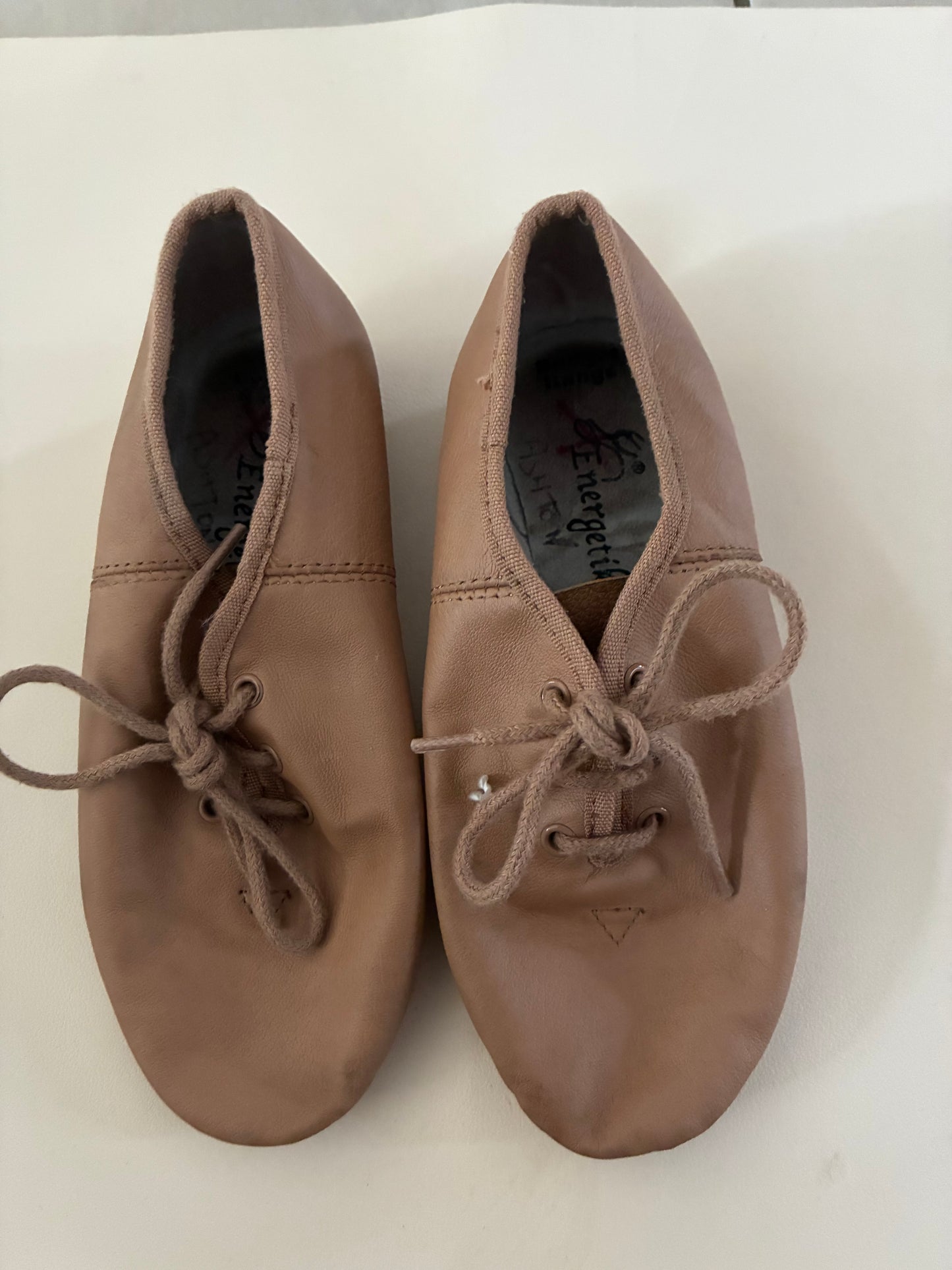 Energetiks Full Sole Lace Up Tan Jazz Shoes - Size 11.5