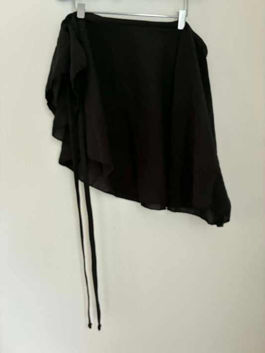 Studio 7 Grace Mesh Wrap Skirt Black - Chid Large